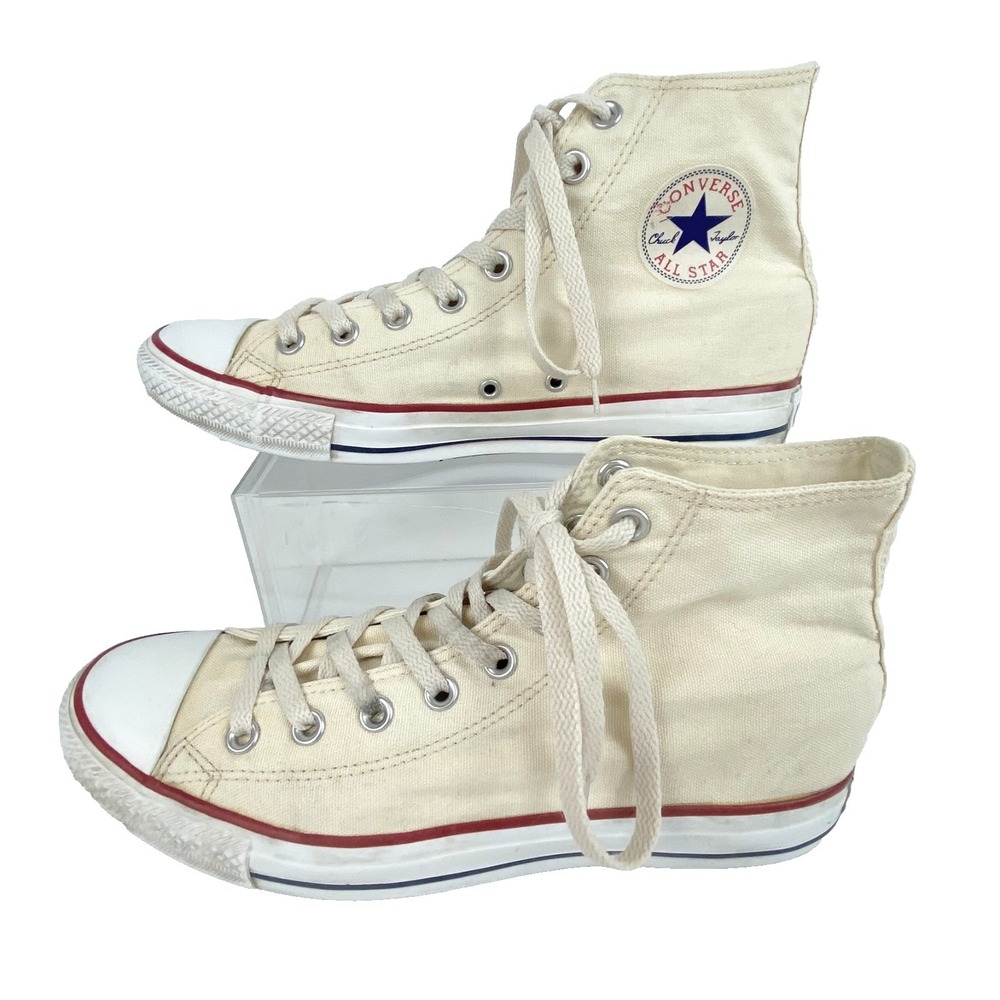Converse All Star Chuck Taylor Tennis Shoes Women 10.5 Men 8.5 Hi Top Nat. Ivory